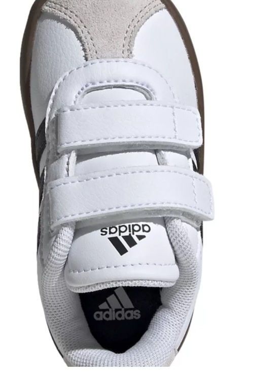 adidas White/Core Black/Gray One VL Court 3.0 Velcro Sneakers - Picture 4 of 16